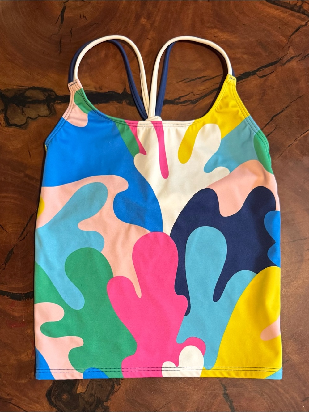 Boden Kids Multicolor Abstract Print Swim TOP